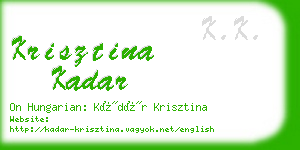krisztina kadar business card